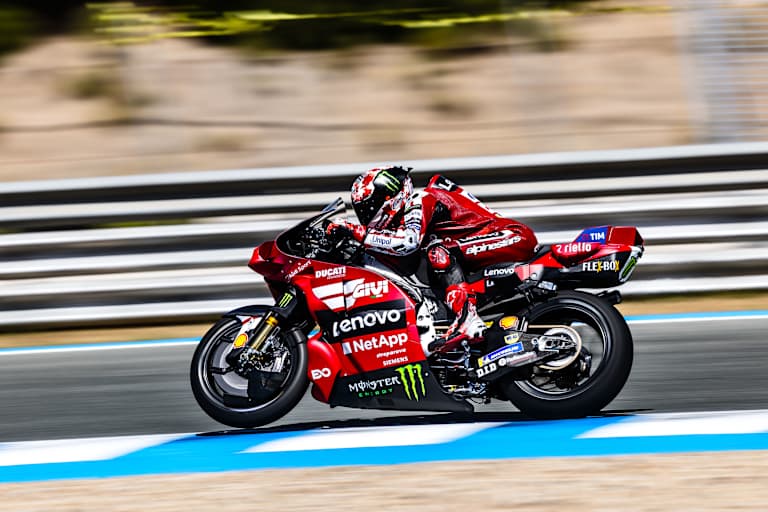 Francesco Bagnaia testete am Montag neue Aeroteile und Elektronikänderungen