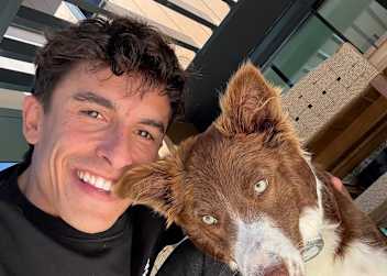 Marc Marquez mit Border-Collie-Mischling Turco