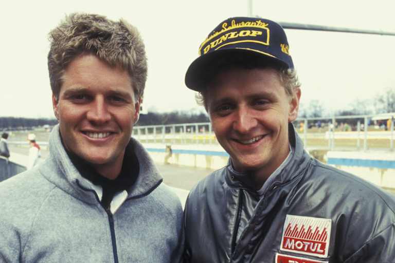 Der junge Fred Merkel und Kevin Schwantz