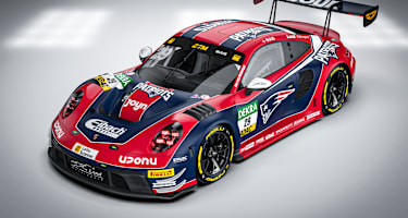 Der Porsche in den Farben der New England Patriots