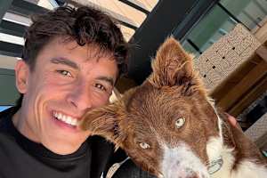 Marc Marquez mit Border-Collie-Mischling Turco