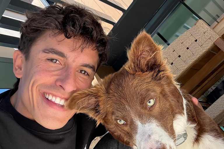 Marc Marquez mit Border-Collie-Mischling Turco