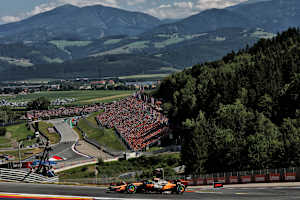 Der Red Bull Ring in Spielberg. Im Vordergrund: 2025er-Weltmeister Norris