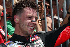 Überglücklich: Marco Bezzecchi siegte in Mugello