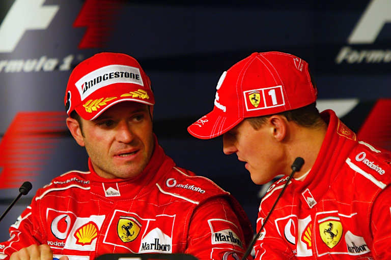 Rubens Barrichello mit Michael Schumacher