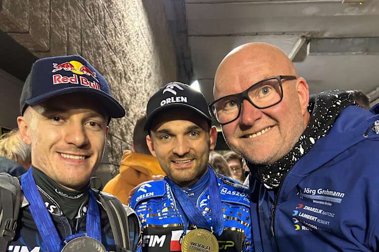 Jörg Grohmann (re.) mit Robert Lambert (li.) und Bartosz Zmarzlik