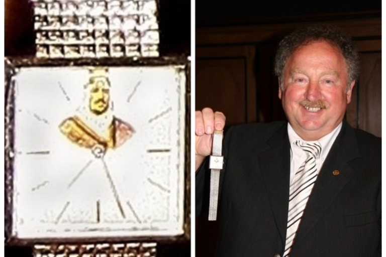 Ahrens und seine goldene Rolex mit Herrscher-Konterfei im Zifferblatt