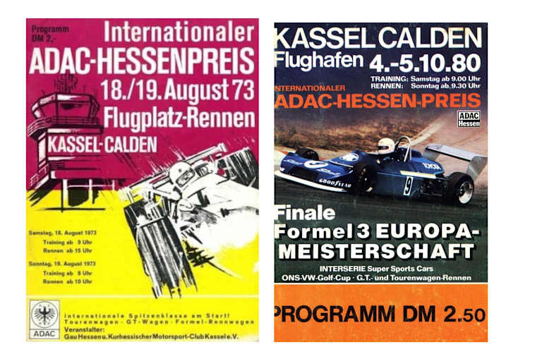 Sogar ein F3-EM-Finale gab‘s in Calden: Programmheft-Titel von 1973 & 1980