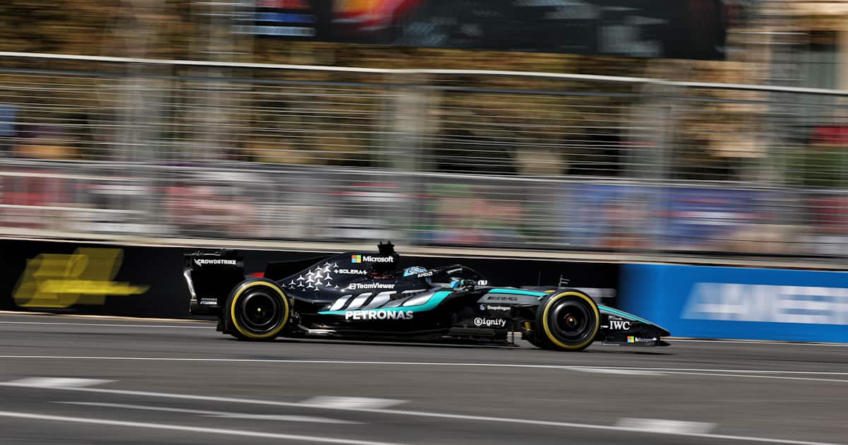 George Russell/Mercedes stunned after Baku pole: “That’s never happened ...