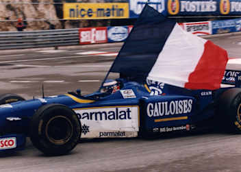 Monaco-GP-Sieger Olivier Panis 1996 mit seinem Ligier