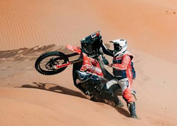 Der Portugiese Pedro Pinheiro musste sein Motorrad dauerhaft abstellen