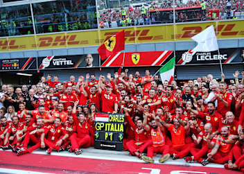 Charles Leclerc nach seinem Monza-Sieg 2019