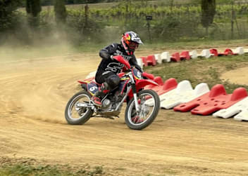 Johann Zarco beim Flat-Track-Training