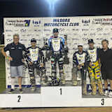 Siegerehrung: Luke Becker (2.), Jaimon Lidsey (1.) und Rohan Tungate (3.)