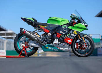 Die bisherige Kawasaki ZX-10R vom Team Bolliger