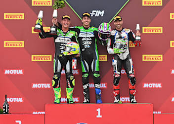 Die Top-3 in Jerez (v.l.): Aegerter, Alcoba und Ferrari