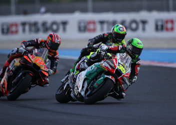 Cal Crutchlow (Nr. 35) mit den den MotoGP-Routiniers Vinales und Morbidelli