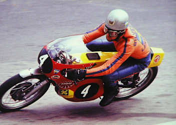 Börje Jansson auf einer Maico, Sachsenring 1972