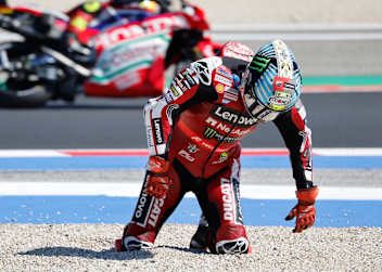 MotoGP-Werksfahrer Pecco Bagnaia landete wie schon in Aragon im Kies