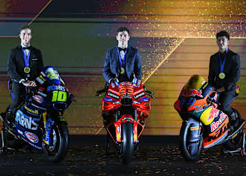 Die Weltmeister 2025: Marc Marquez, Diogo Moreira und Jose Antonio Rueda