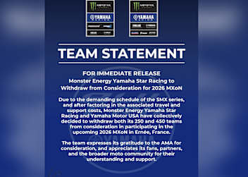 Star Racing Yamaha wird nicht zum MXoN in Ernée antreten