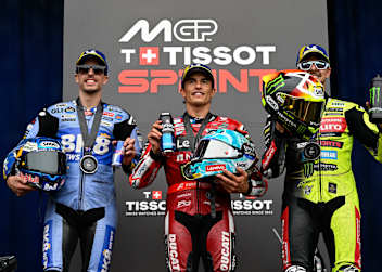 Top-3 vom MotoGP-Sprint: Alex Marquez, Marc Marquez, Fabio Di Giannantonio