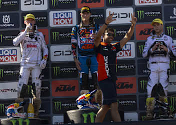 Das MXGP-Podium in Kegums