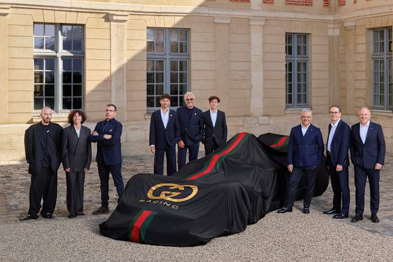 Gucci-Chefs; Briatore mit Gasly und Colapinto; de Meo, Provost, Pinault