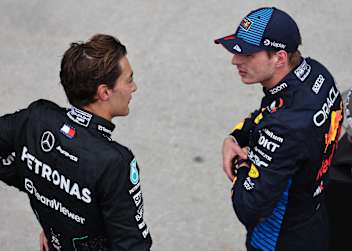 George Russell und Max Verstappen