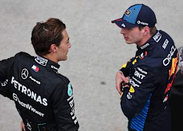 George Russell und Max Verstappen