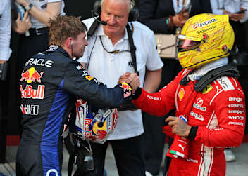 Max Verstappen und Lewis Hamilton