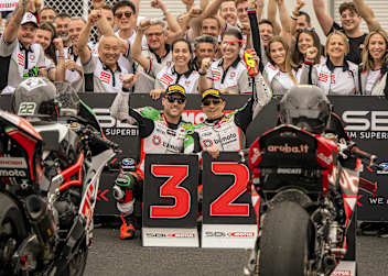 Beide Bimota-Piloten auf dem Podium gab es bisher nur einmal