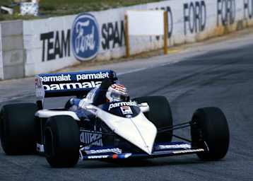 Nelson Piquet 1983 in Südafrika auf dem Weg zum WM-Titel