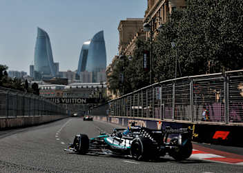 George Russell mit seinem Mercedes
