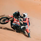 Der Portugiese Pedro Pinheiro musste sein Motorrad dauerhaft abstellen