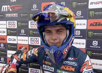 Sacha Coenen gewann das MX2 Qualifikationsrennen in Riola Sardo