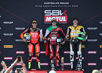 Die Top-3 (v.l.): Montella (2.), Bulega (1.) und Baldassarri (3.) 