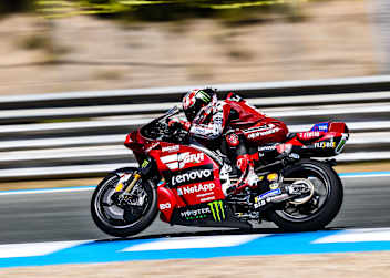 Francesco Bagnaia testete am Montag neue Aeroteile und Elektronikänderungen