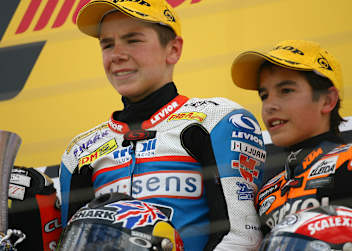 Donington 2008: Scott Redding (1.) und Marc Marquez (3.)