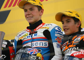 Donington 2008: Scott Redding (1.) und Marc Marquez (3.)