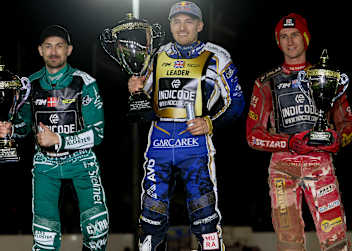 Die Top-3 in Vojens (v.l.): Leon Madsen, Robert Lambert und Max Fricke