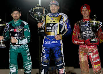 Die Top-3 in Vojens (v.l.): Leon Madsen, Robert Lambert und Max Fricke