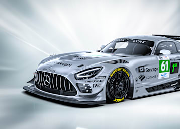 Markant in Silber: Einer der drei Mercedes-AMG LMGT3 für Le Mans 2026