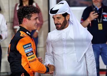Formel-1-Weltmeister Lando Norris und FIA-Chef Mohammed Ben Sulayem