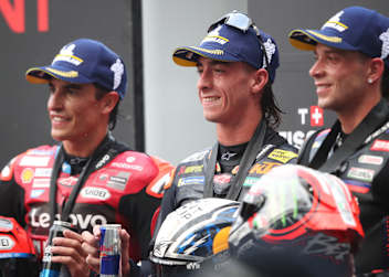 Die Top-3 (v.l.): Marc Marquez, Pedro Acosta und Marco Bezzecchi