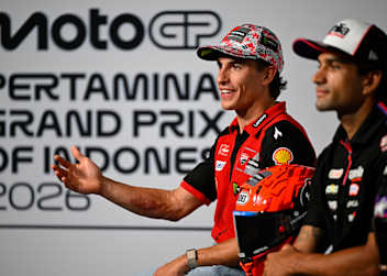 Marc Marquez und Jorge Martin in der Pressekonferenz in Indonesien