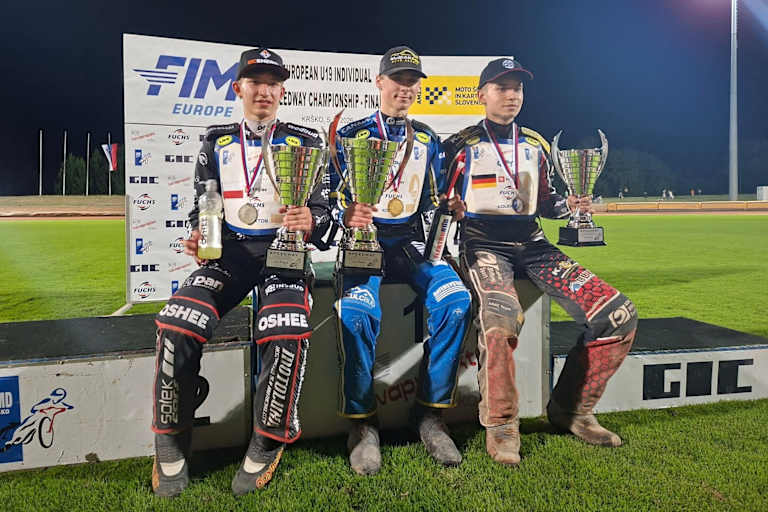 Die Top-3 in Krsko (v.l.): Banbor, Malkiewicz und Hyjek