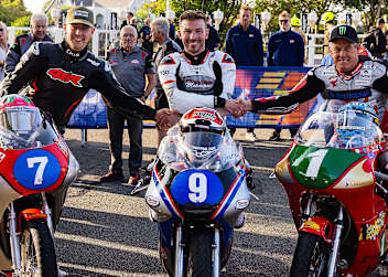 Dominic Herbertson, Paul Jordan und John McGuinness (vlnr.)