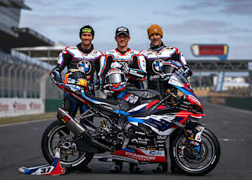 Das BMW-Werksteam mit mit Van der Mark, Odendaal und Reiterberger