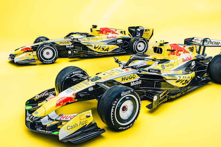 Das Racing Bulls Team tritt in Miami im gelben Sommer-Look auf